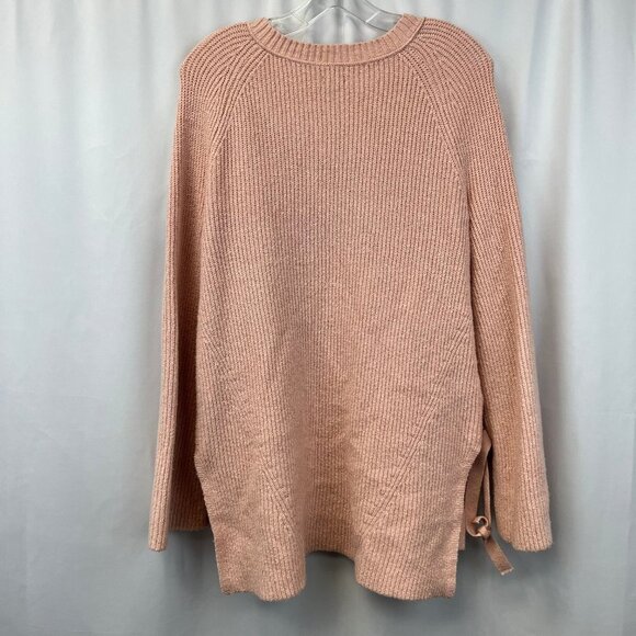 Aerie Womens Pink Split Neck Long Sleeve Knitted Pullover Sweater Size Small - Picture 2 of 10
